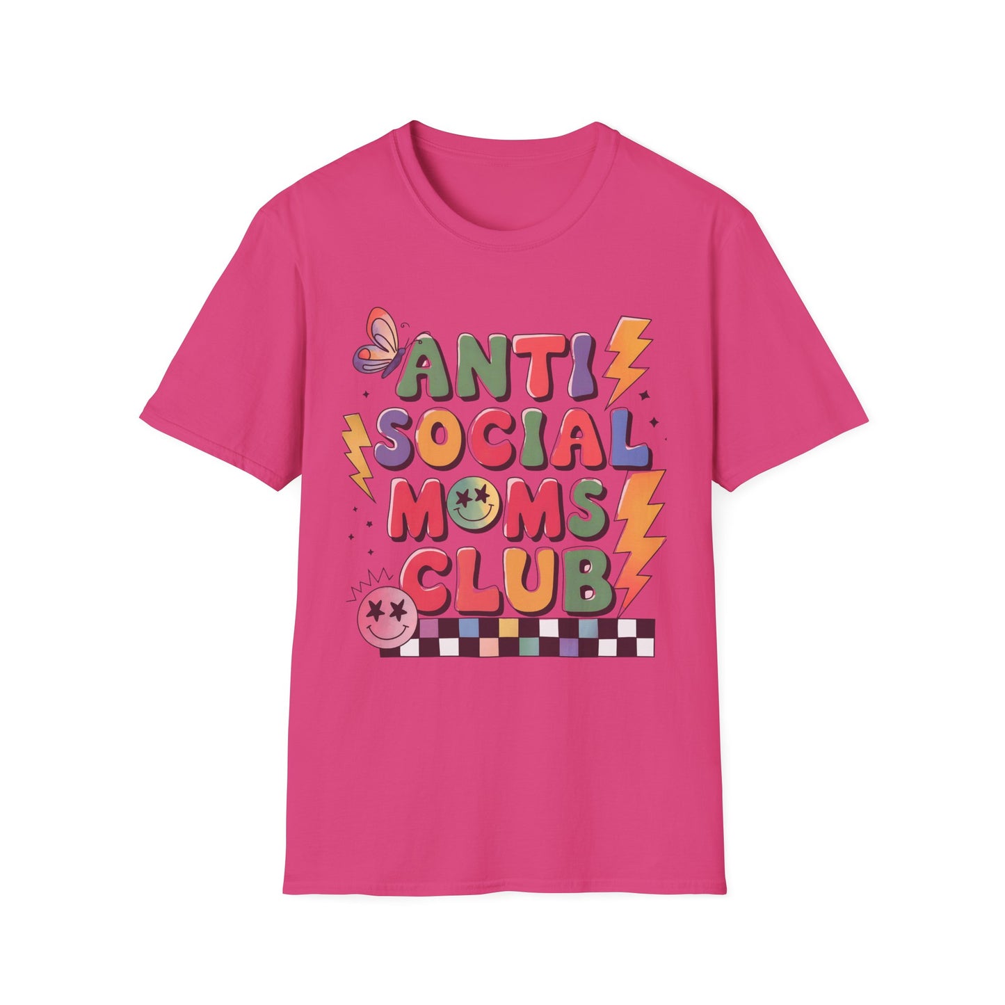 Anti Social Moms Club - Trendy Graphic Tee for Moms