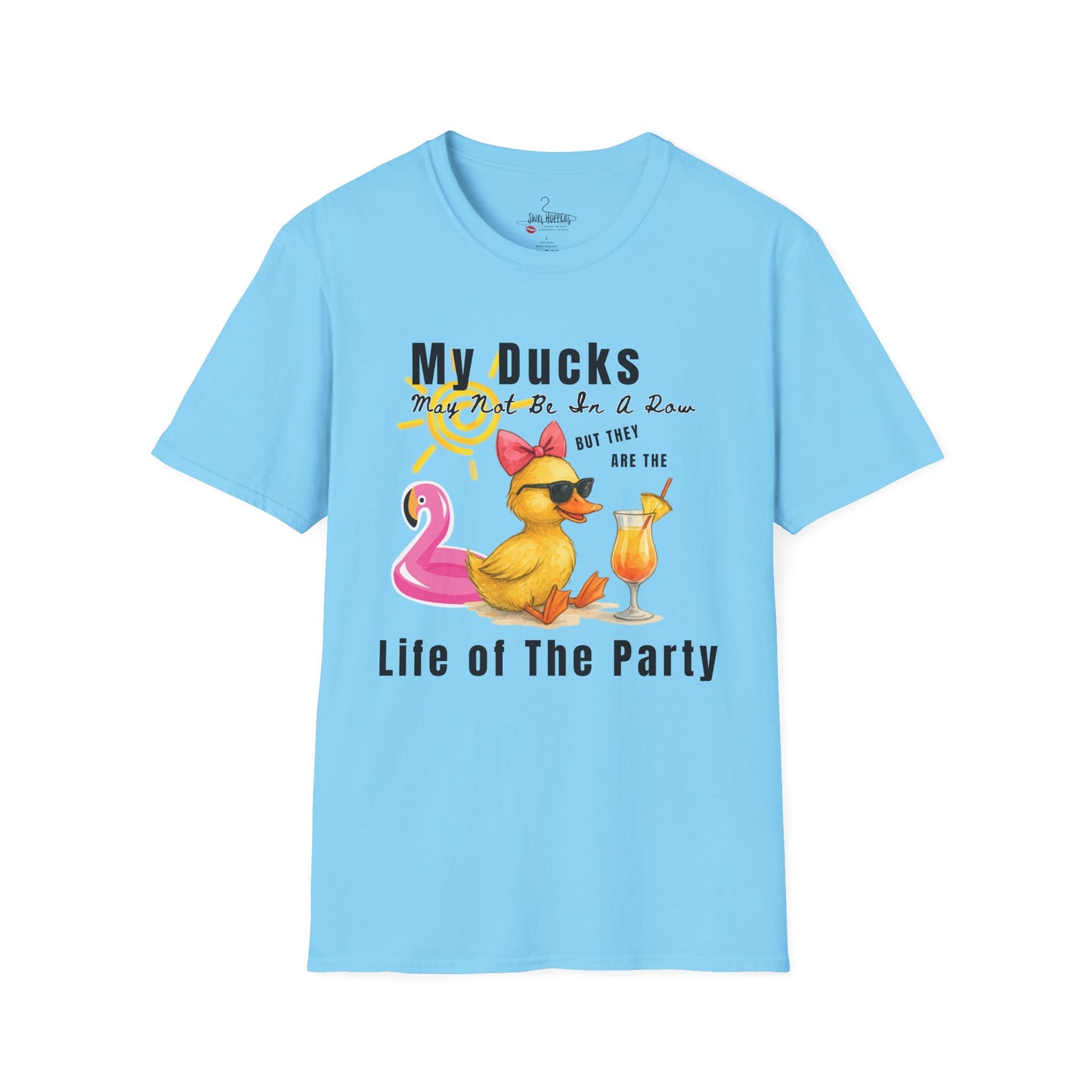 Duck - Life of The Party T-Shirt, Fun Summer Tee, Quirky Gift, Pool Party Shirt, Duck Lover Apparel
