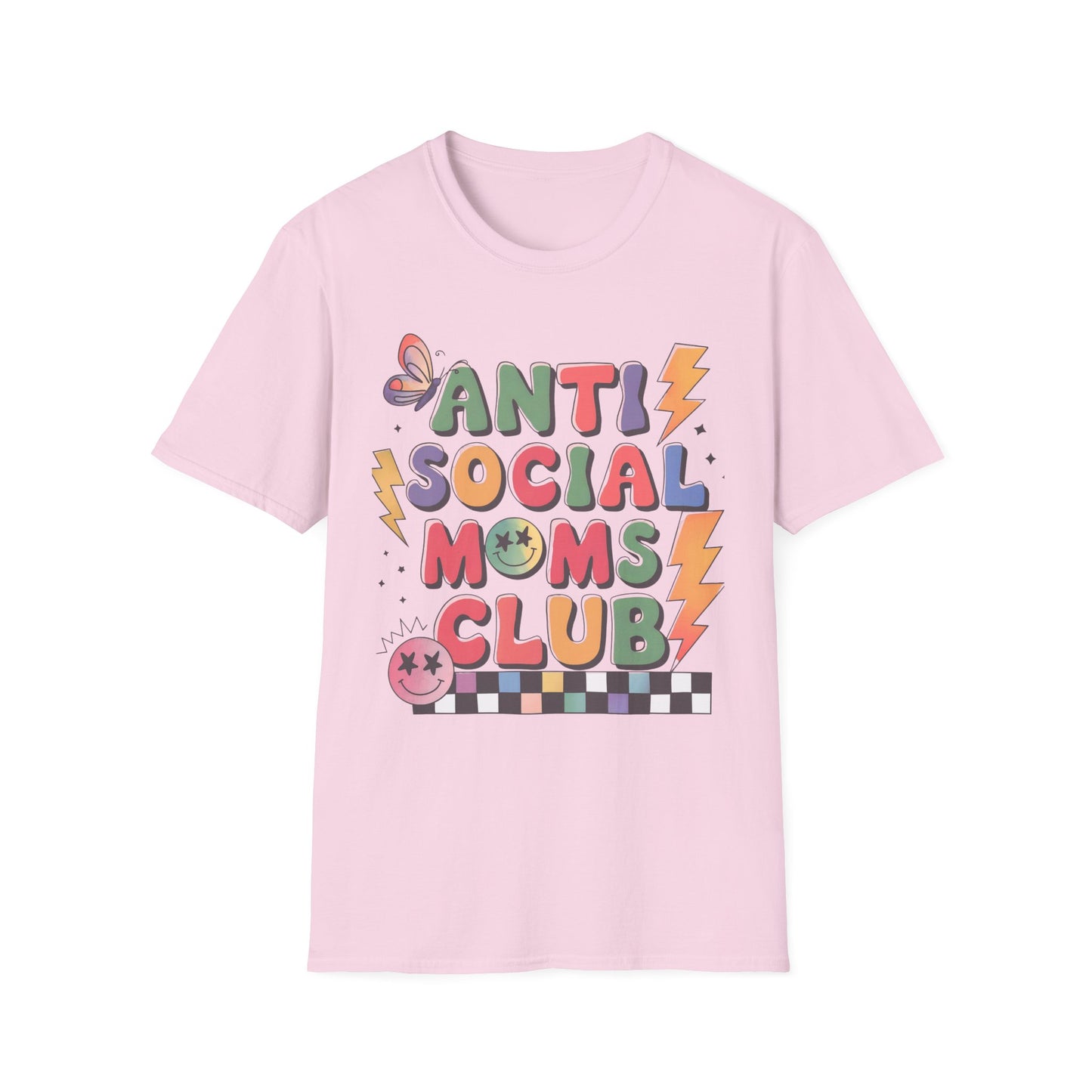 Anti Social Moms Club - Trendy Graphic Tee for Moms