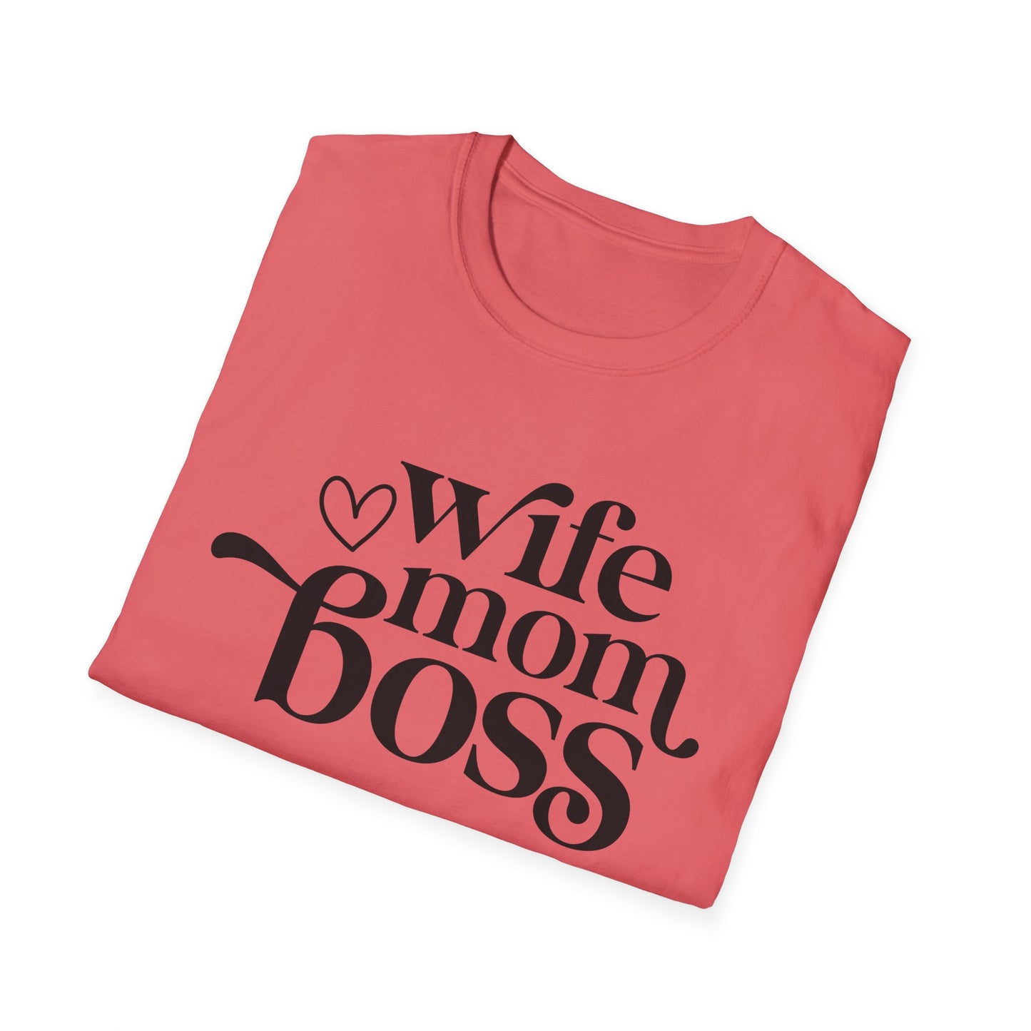 Wife Mom Boss T-Shirt, Women's Empowerment Tee, Gift for Moms, Casual Wear, Perfect for Mother's Day