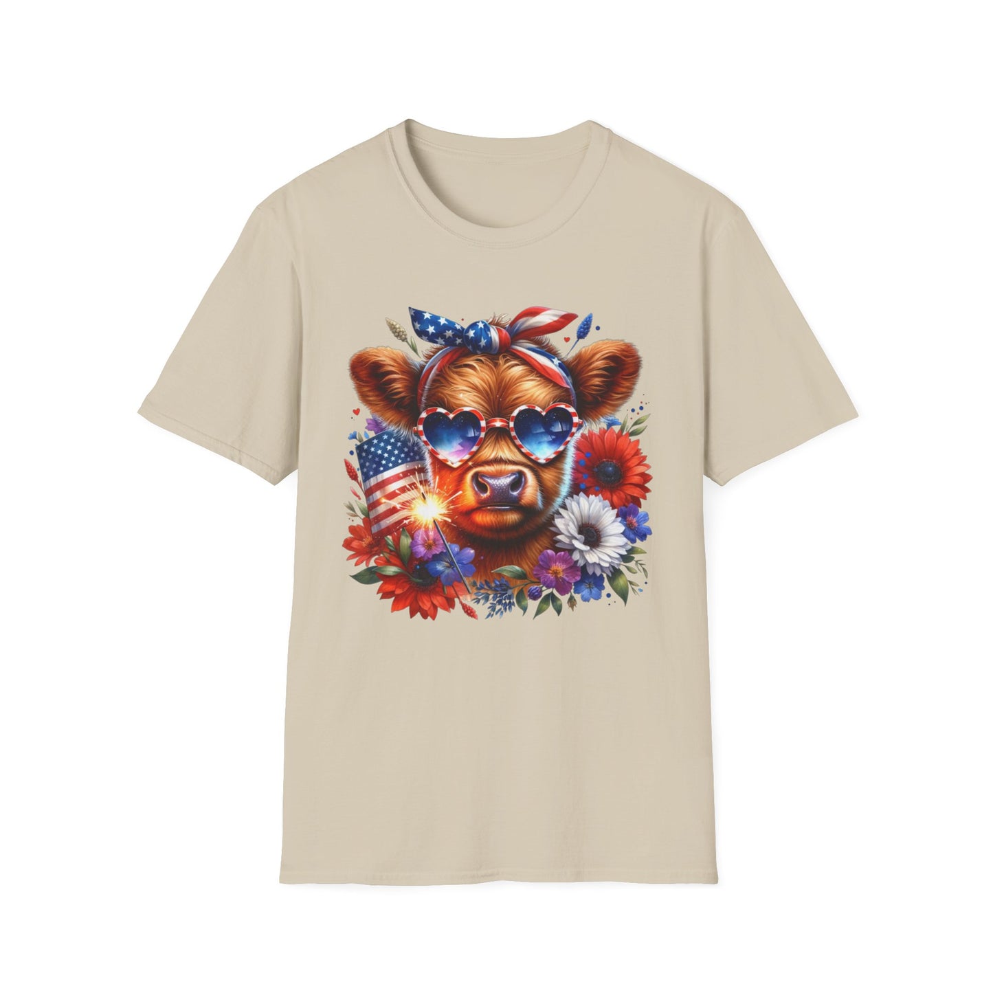 Patriotic Cow T-Shirt - Tee for Summer Celebrations