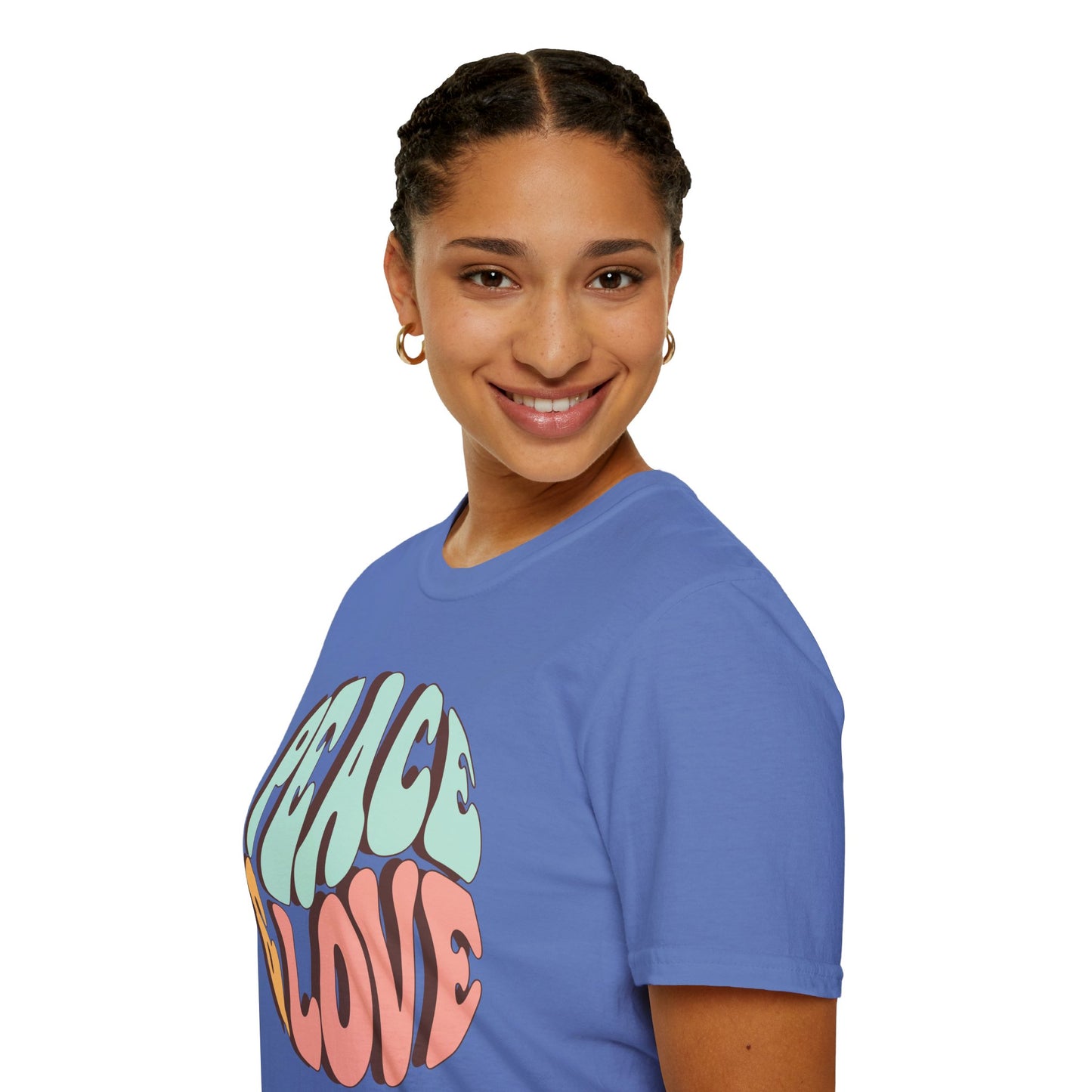 Peace & Love Unisex Softstyle T-Shirt - Retro Vibe for Casual Outings