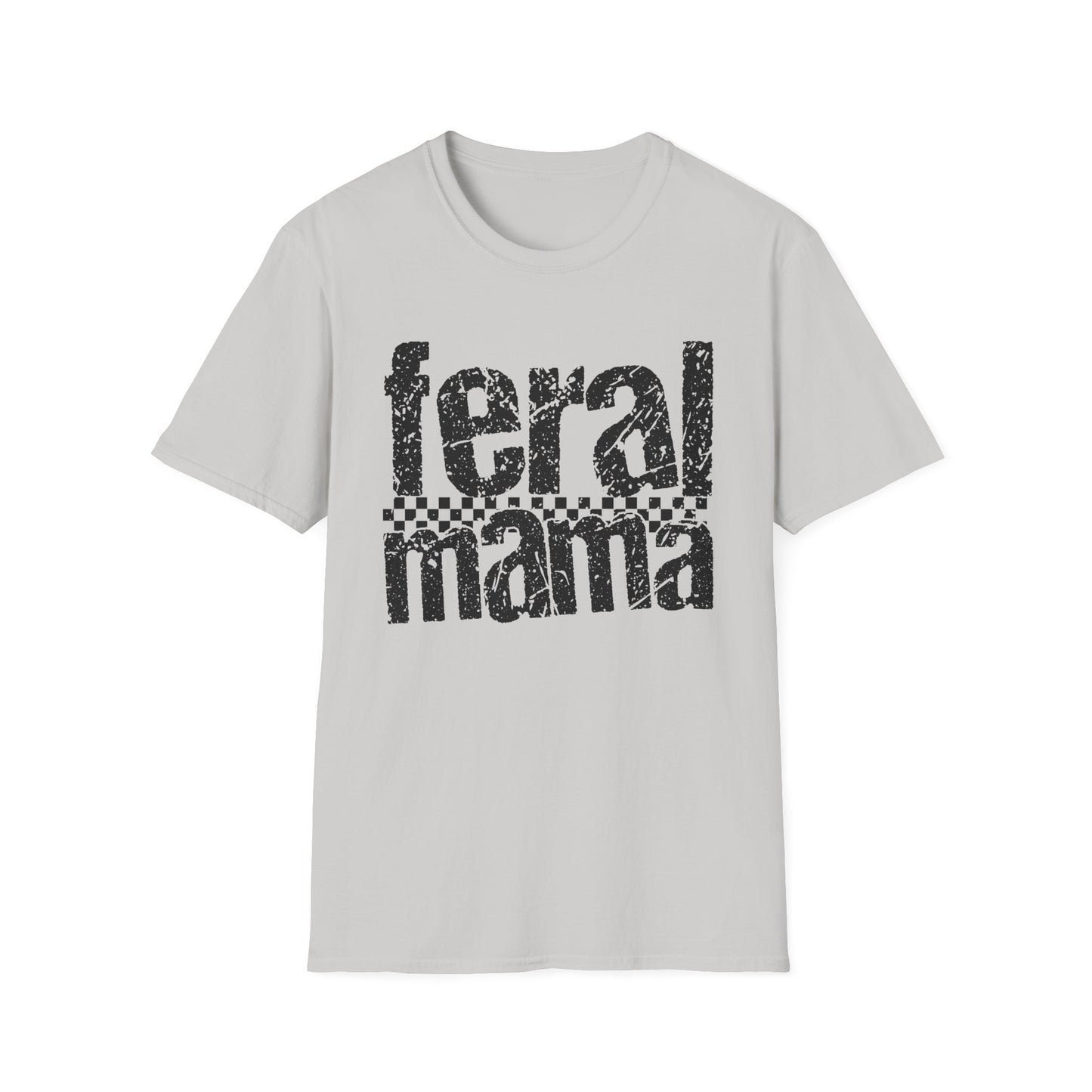 Feral Mama Unisex Softstyle T-Shirt, Funny Gift for Moms, Casual Wear, Graphic Tee, Mother's Day Present, Everyday Comfort