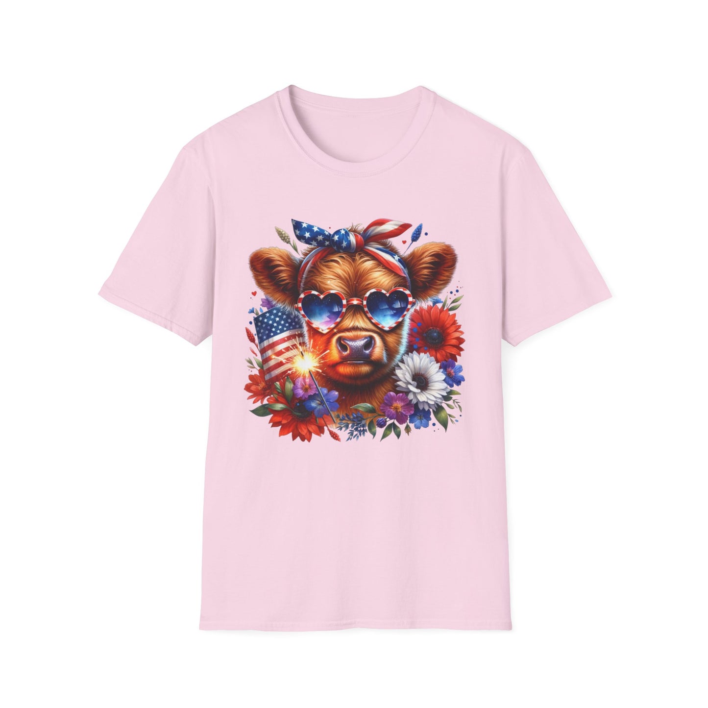 Patriotic Cow T-Shirt - Tee for Summer Celebrations