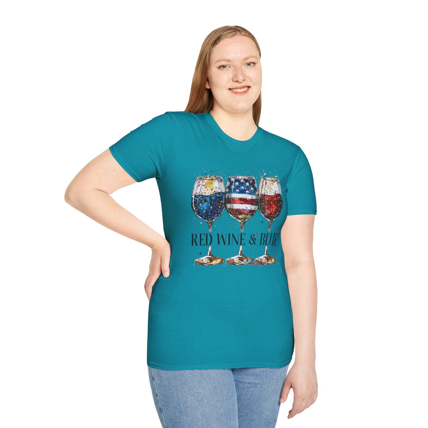 Patriotic Red Wine & Blue - T-Shirt