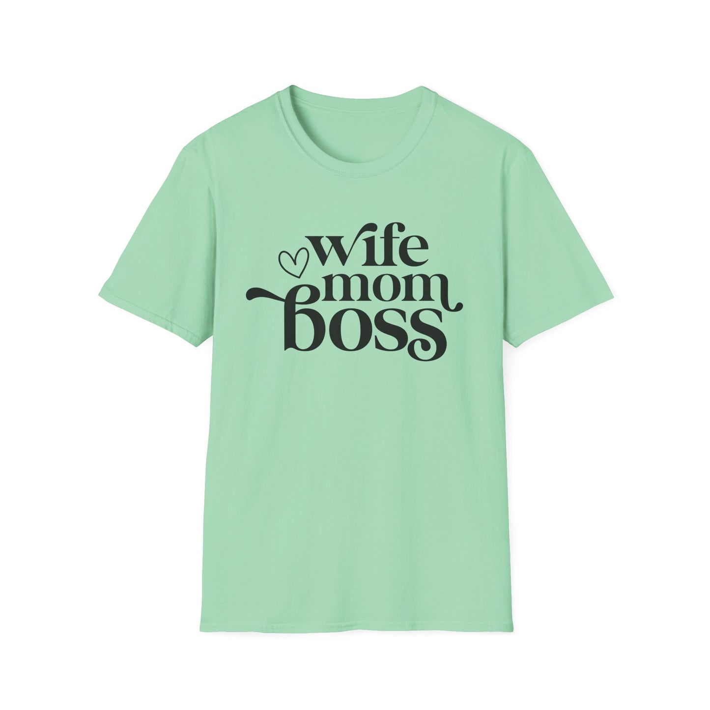 Wife Mom Boss T-Shirt, Women's Empowerment Tee, Gift for Moms, Casual Wear, Perfect for Mother's Day