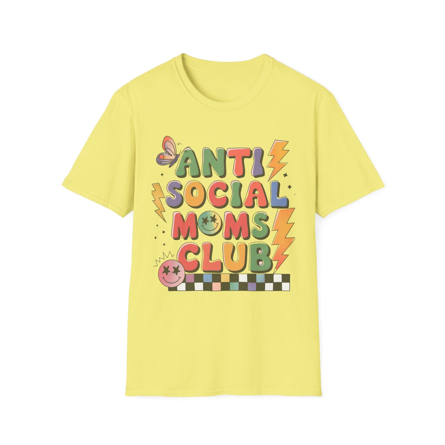 Anti Social Moms Club - Trendy Graphic Tee for Moms