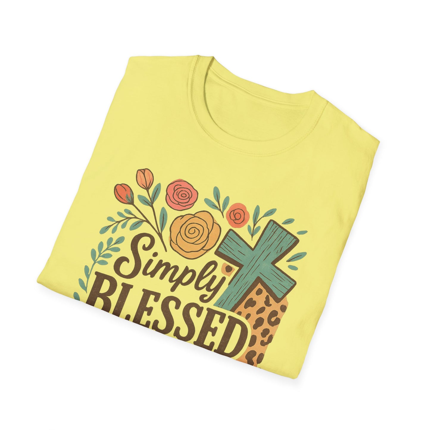 Simply Blessed Unisex Softstyle T-Shirt, Faith Shirt, Casual Gift, Christian Apparel, Spring Fashion, Inspirational Tee
