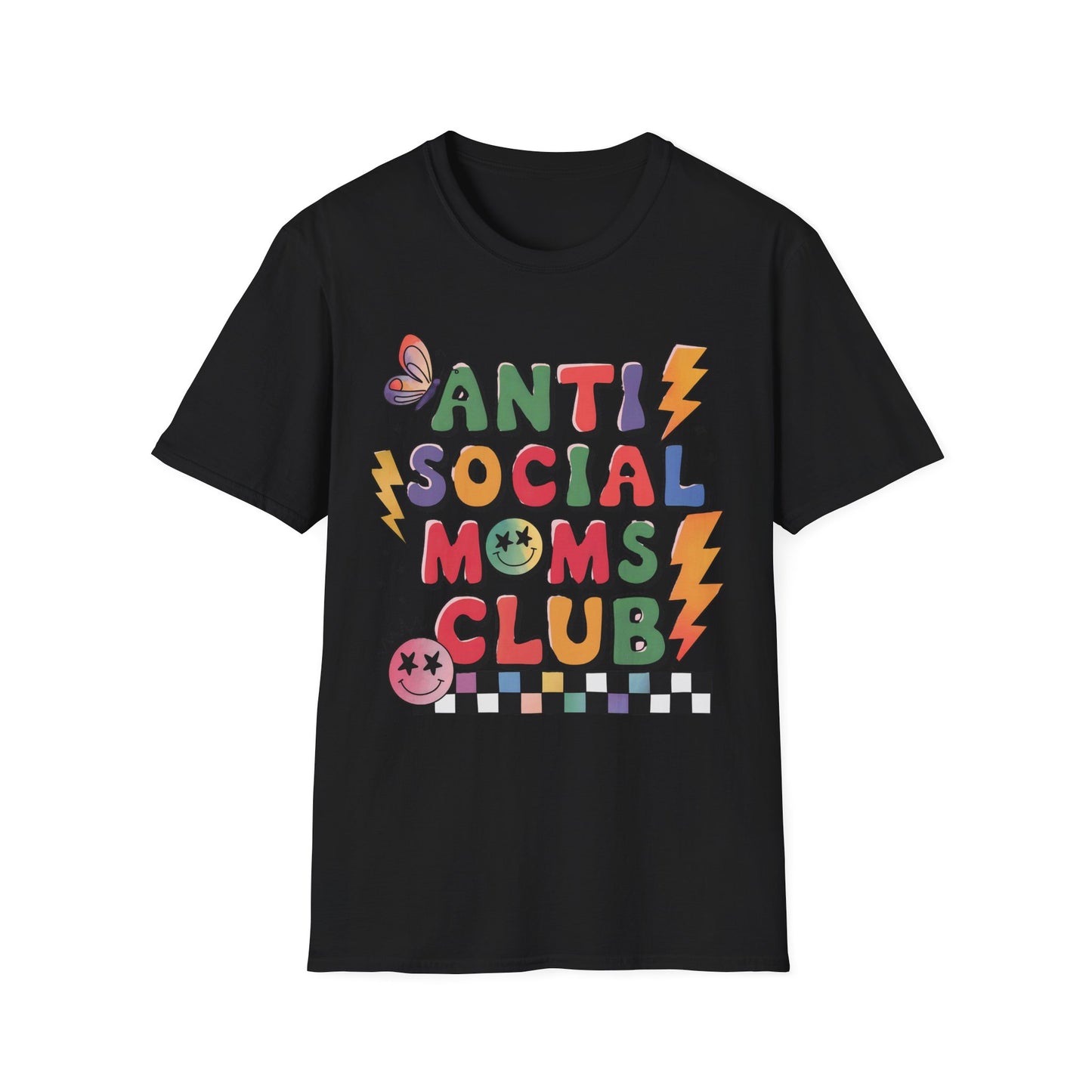 Anti Social Moms Club - Trendy Graphic Tee for Moms
