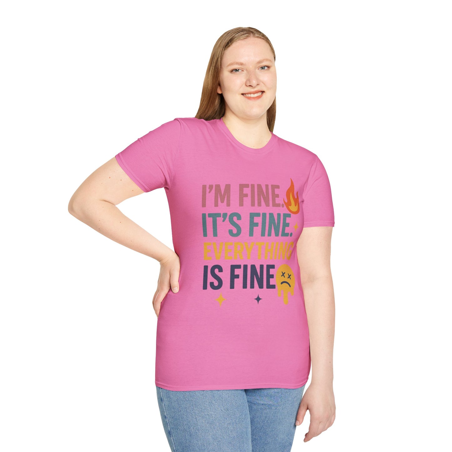I'm Fine Unisex Softstyle T-Shirt – Casual Humor Tee