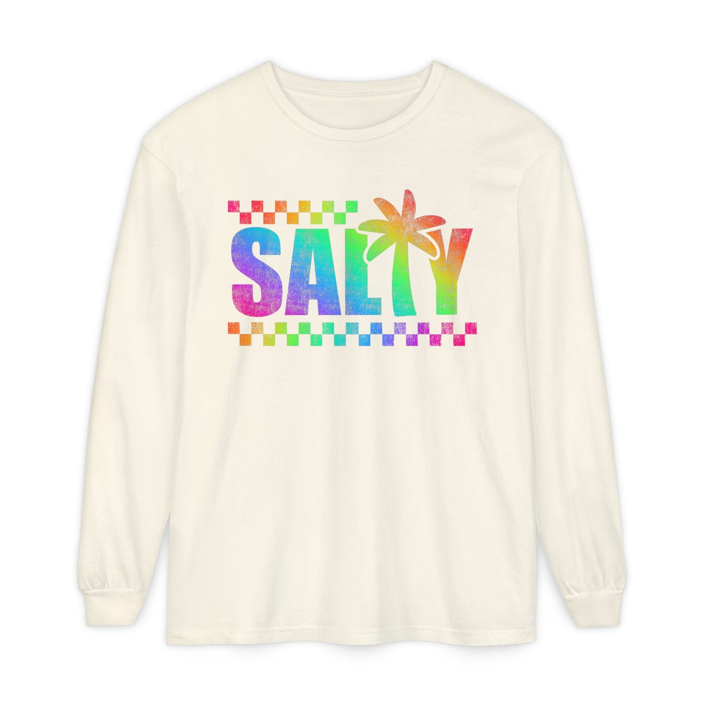 Colorful Long Sleeve T-Shirt | Summer Vibes, Beachwear, Unisex Fashion, Gift for Her/Him, Casual Wear