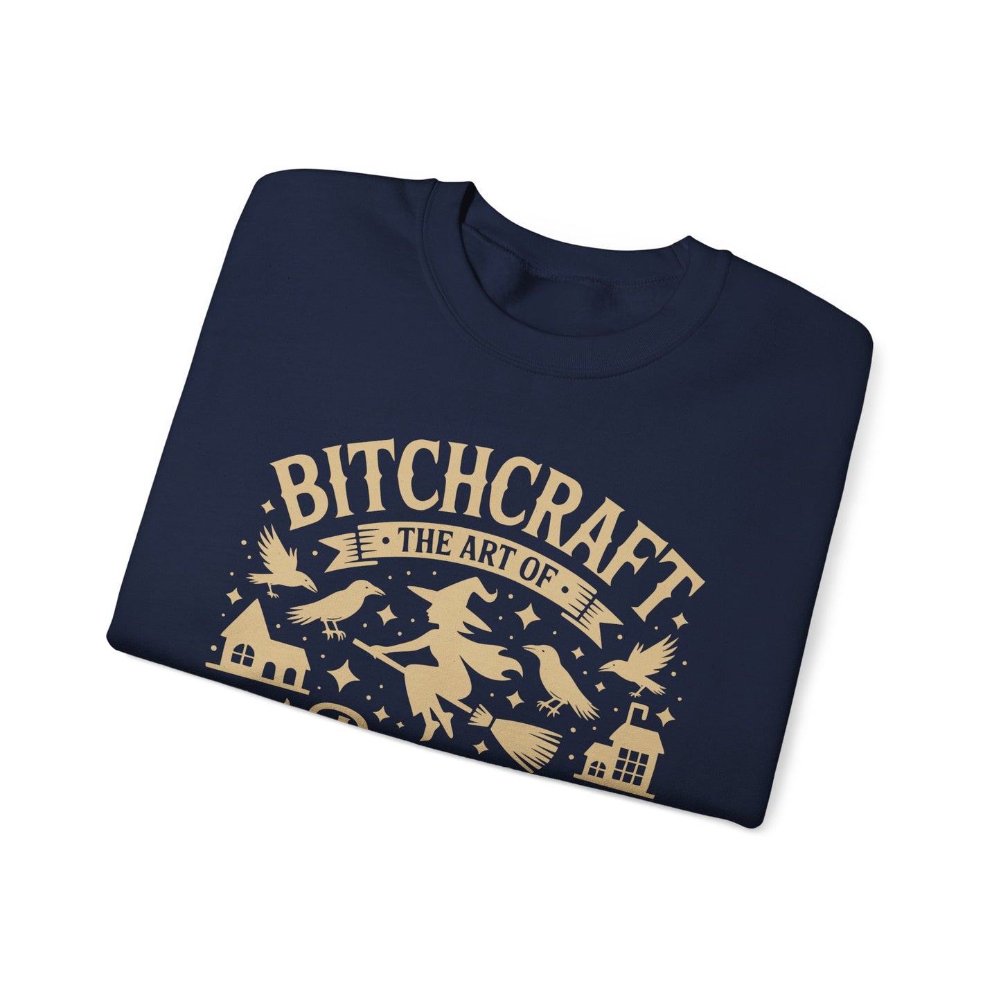 Bitchcraft Crewneck Sweatshirt, Cozy Witchy Apparel, Halloween Gift, Unisex Sweatshirt, Unique Gift for Her, Spooky Season Clothing