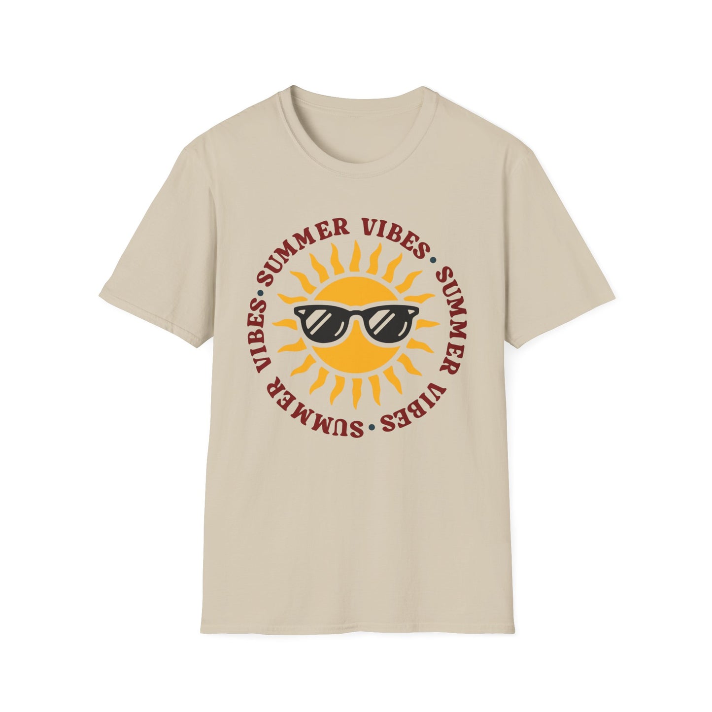 Summer Vibes – Bright Yellow Sun Tee