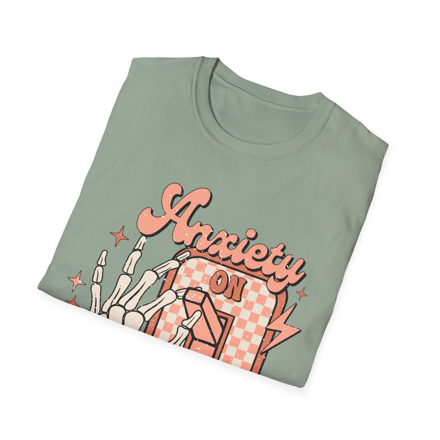 Anxiety On/Off Unisex Softstyle T-Shirt - Trendy Graphic Tee