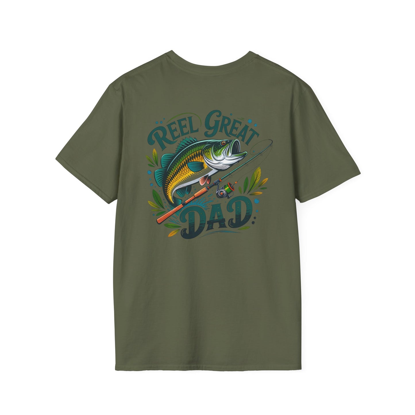 Reel Great Dad T-Shirt, Fishing Gift, Father's Day Tee, Outdoor Apparel, Casual Wear, Unisex Softstyle Shirt
