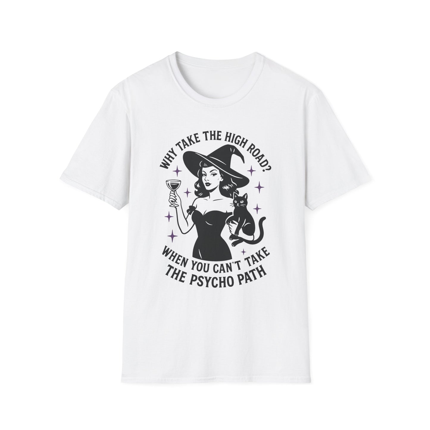 Witty Halloween T-Shirt, Funny Witch Shirt, Unisex Graphic Tee, Spooky Cat Top, Halloween Costume, Gift for Friends