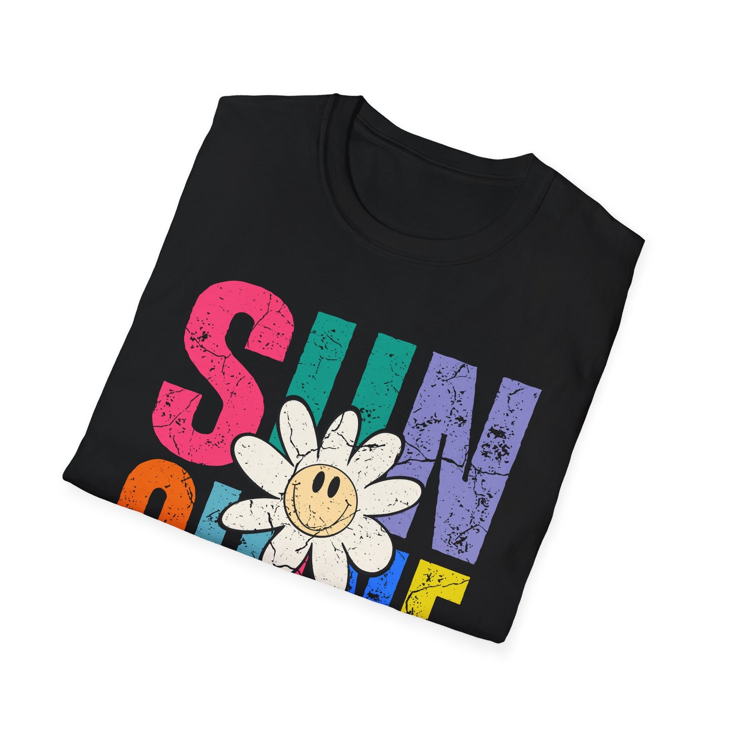 Sunny Vibes T-Shirt - Colorful Sunshine Graphic Tee, Summer Top, Gift for Her, Casual Wear, Festival Fashion