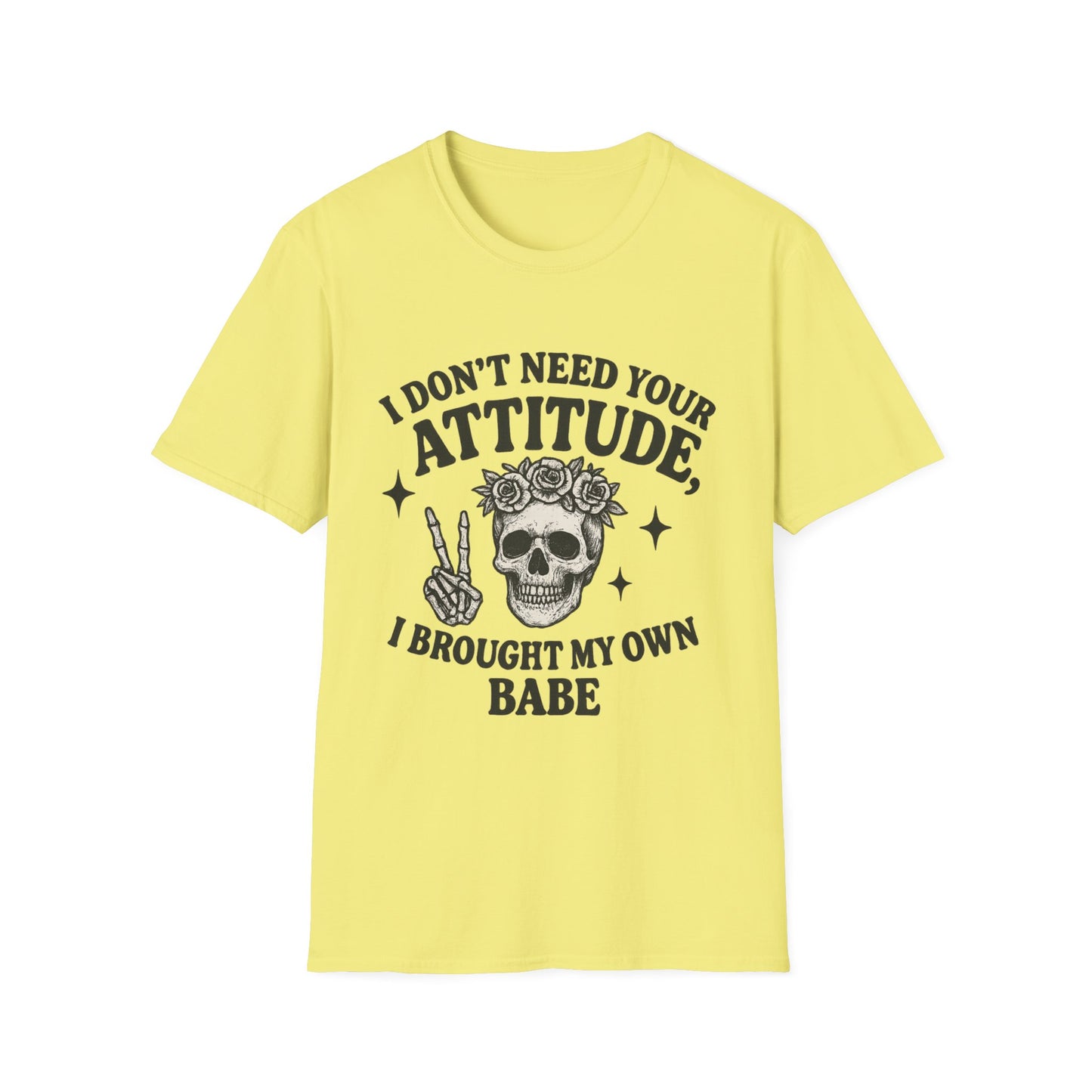 Attitude Skull Graphic Tee, Edgy Gift, Hipster Fashion, Festival Outfit, Statement Top