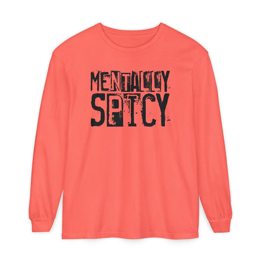 Mentally Spicy - Long Sleeve Tee - Fun Graphic Shirt for Casual Wear, Gift for Friends, Quirky Apparel for Everyday Comfort, [...]