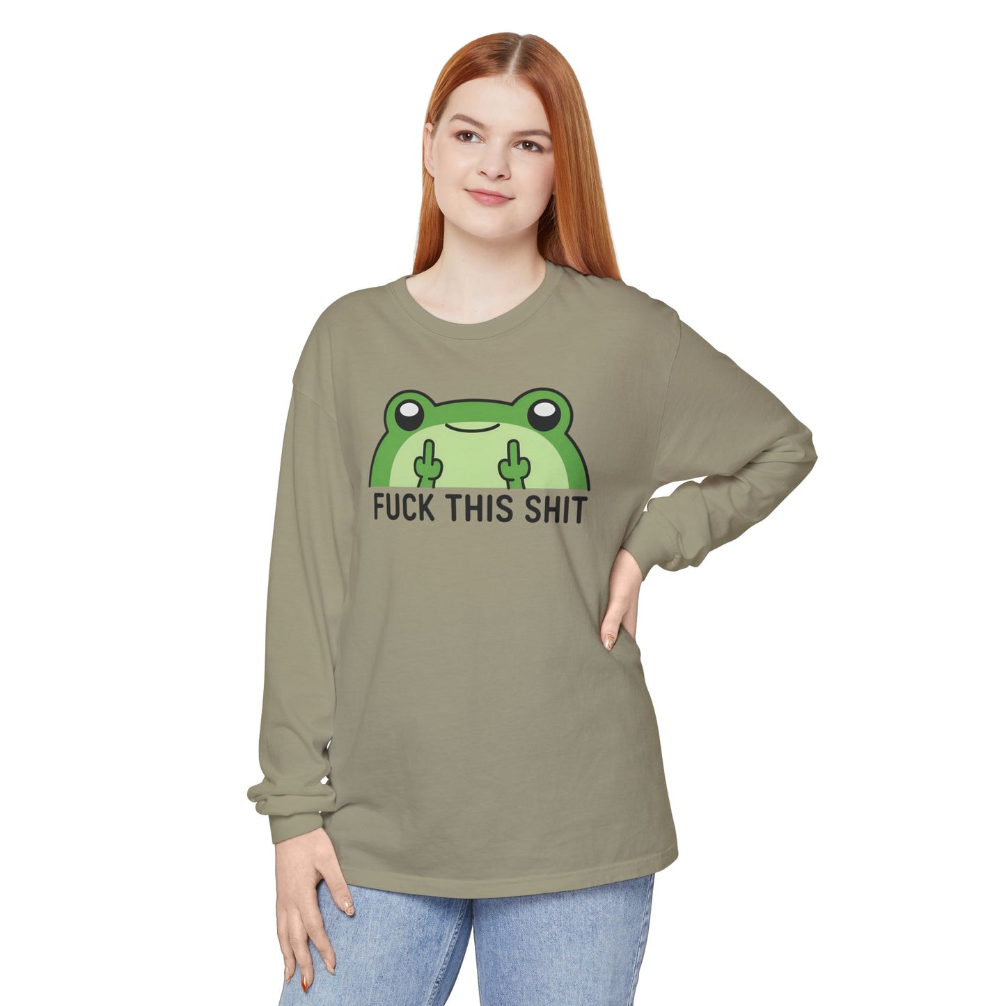 Funny Frog Graphic Long Sleeve T-Shirt, Humor Gift Shirt, Casual Everyday Wear, Unisex Tee, Birthday Gift, Sarcastic Apparel