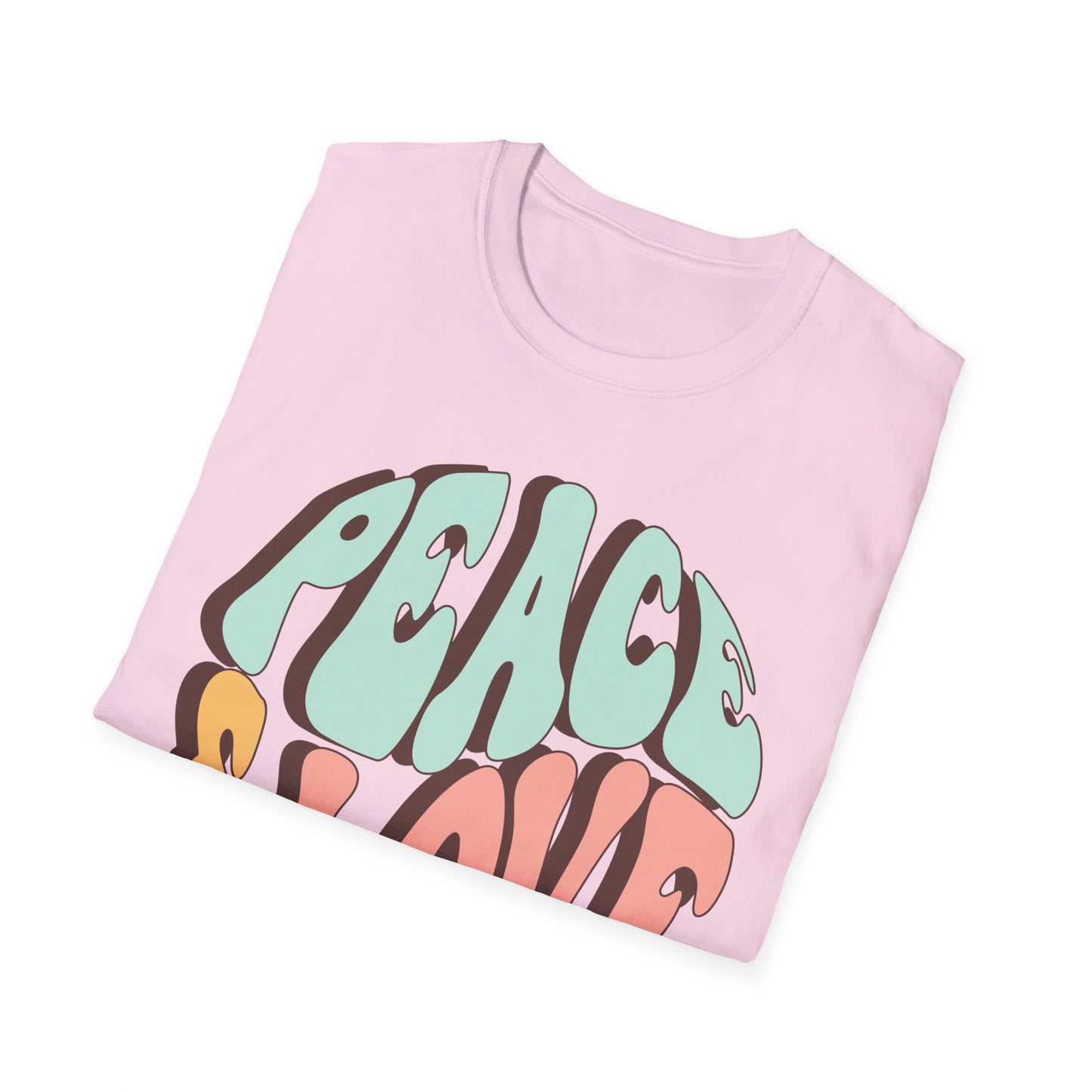 Peace & Love Unisex Softstyle T-Shirt - Retro Vibe for Casual Outings