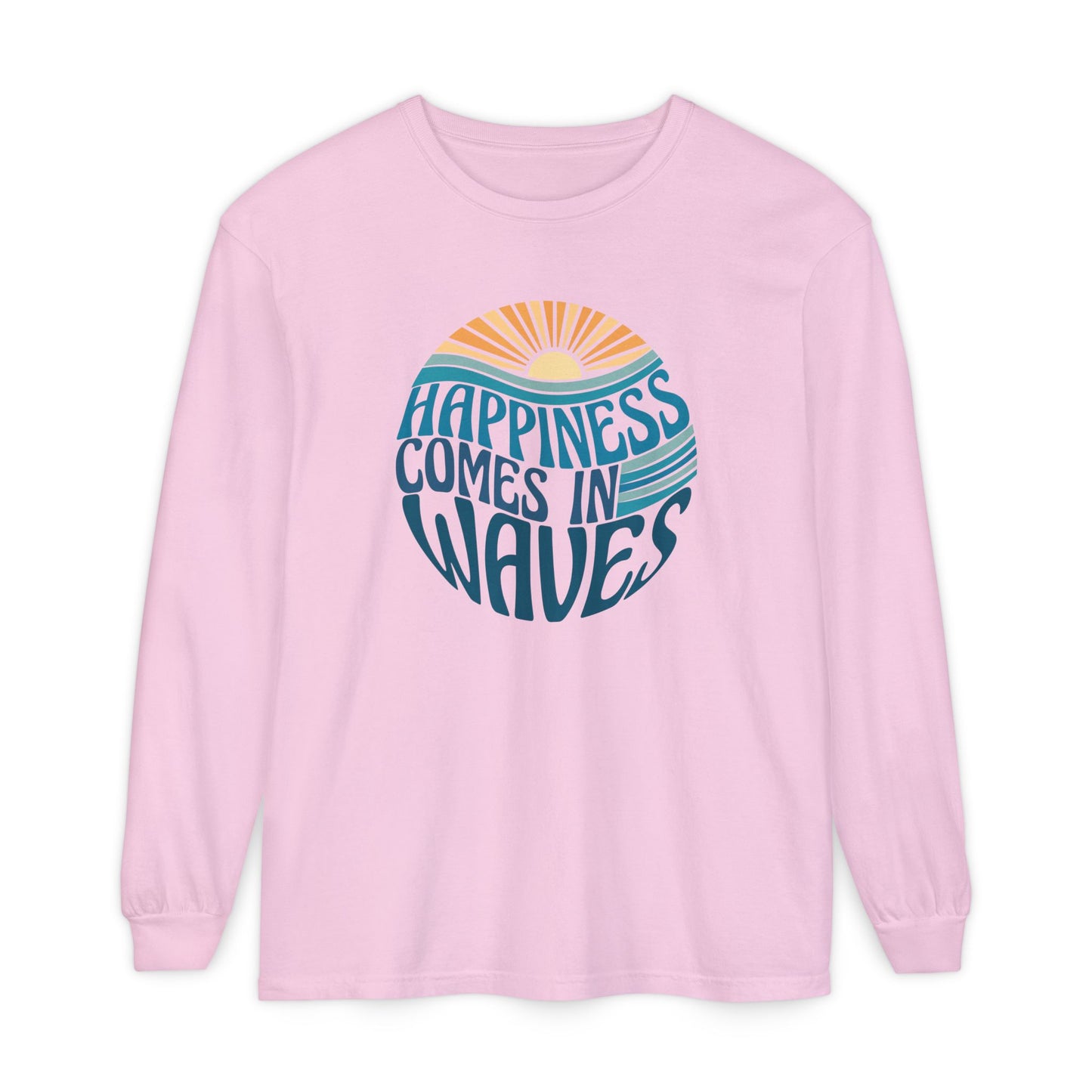 Happiness Comes in Waves Tee, Beachwear, Casual Outfit, Gift for Ocean Lovers, Summer Apparel