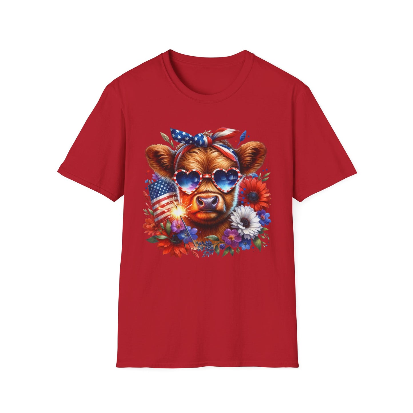 Patriotic Cow T-Shirt - Tee for Summer Celebrations