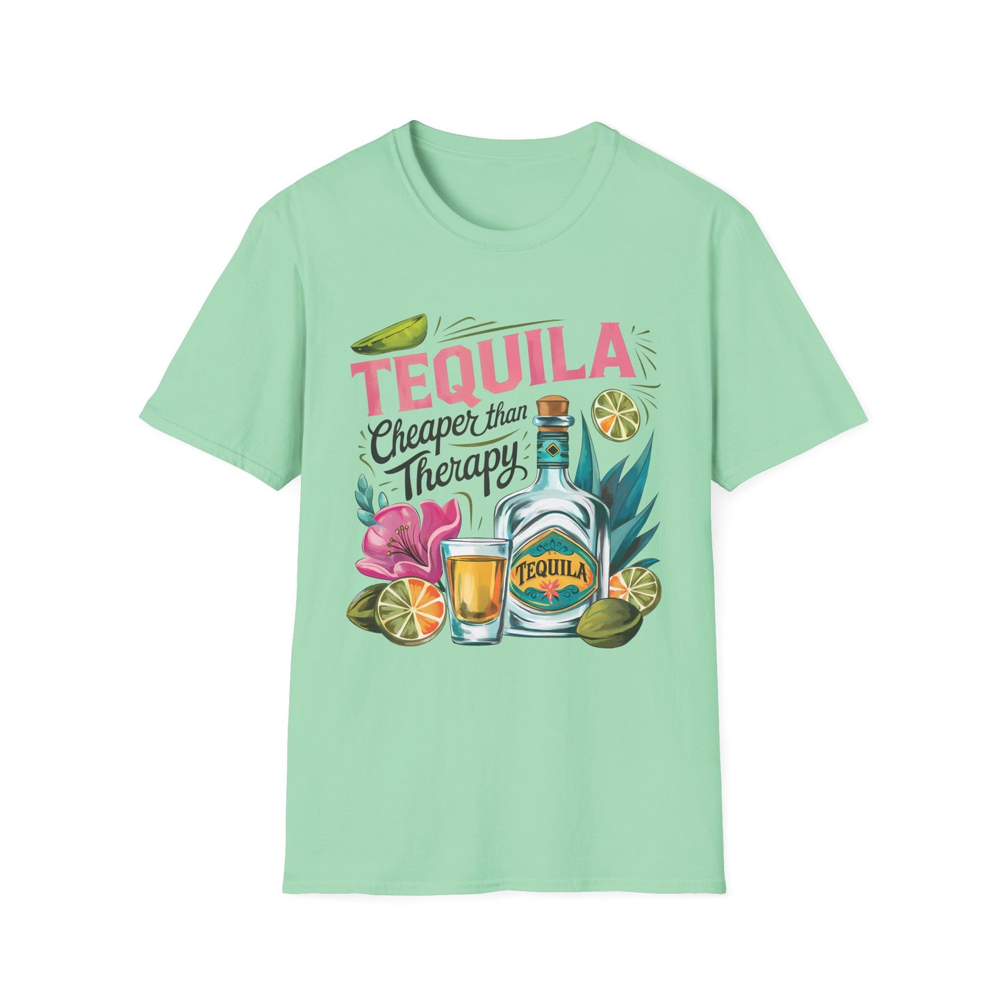Tequila Therapy T-Shirt, Cheaper than Therapy Shirt, Funny Tequila Tee, Party Shirt, Unique Gift for Tequila Lovers