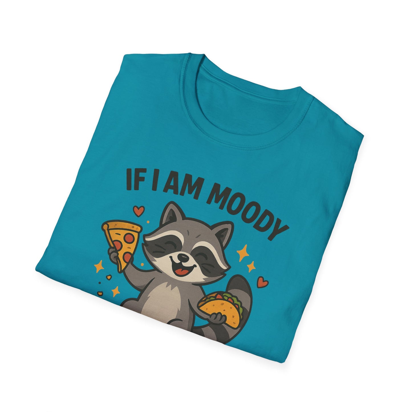 Funny Moody Raccoon T-Shirt - 'If I Am Moody Then Give Me Foody'