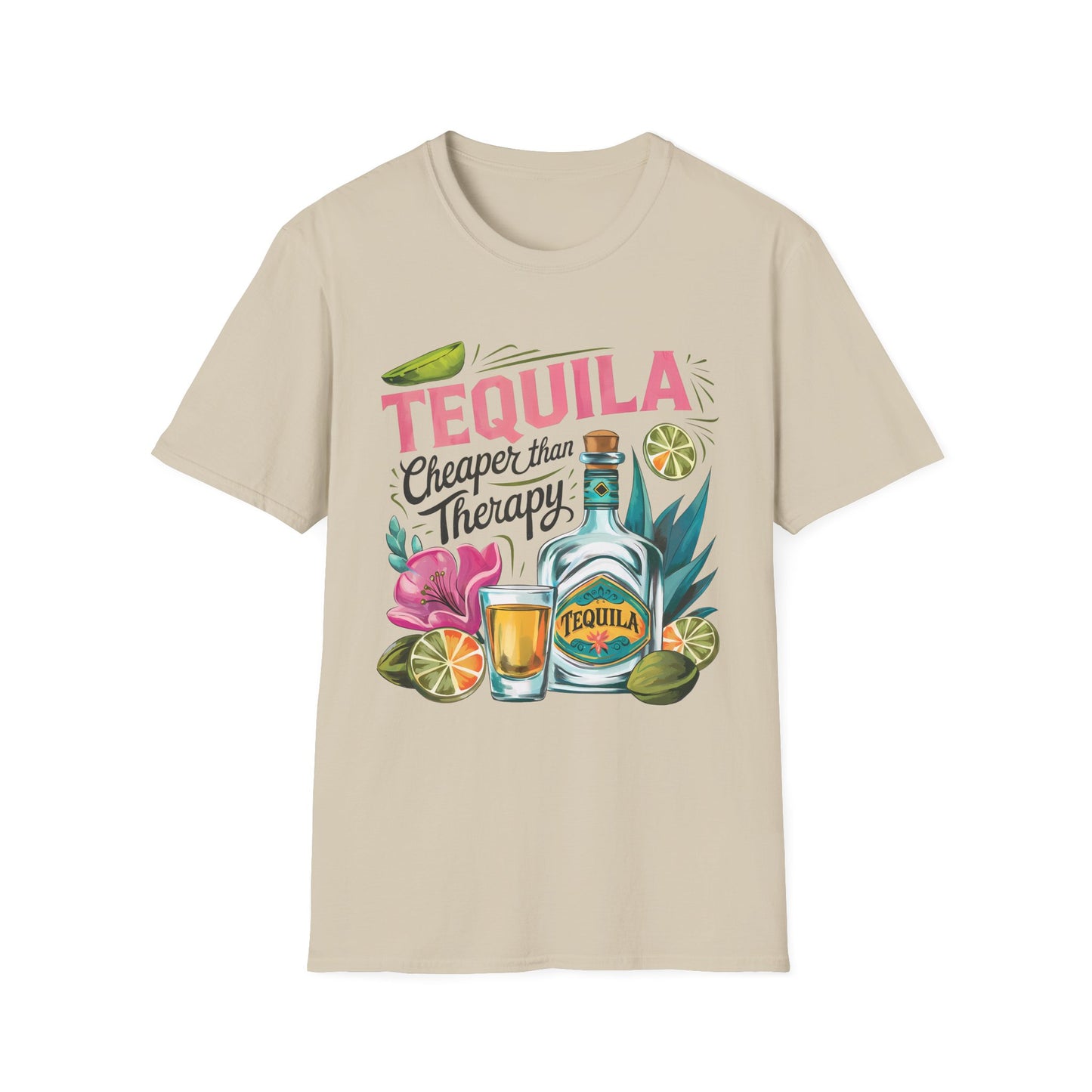 Tequila Therapy T-Shirt, Cheaper than Therapy Shirt, Funny Tequila Tee, Party Shirt, Unique Gift for Tequila Lovers