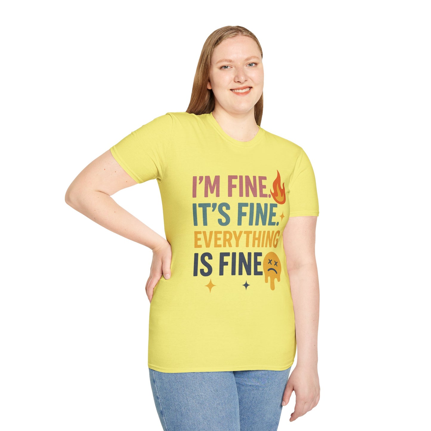 I'm Fine Unisex Softstyle T-Shirt – Casual Humor Tee