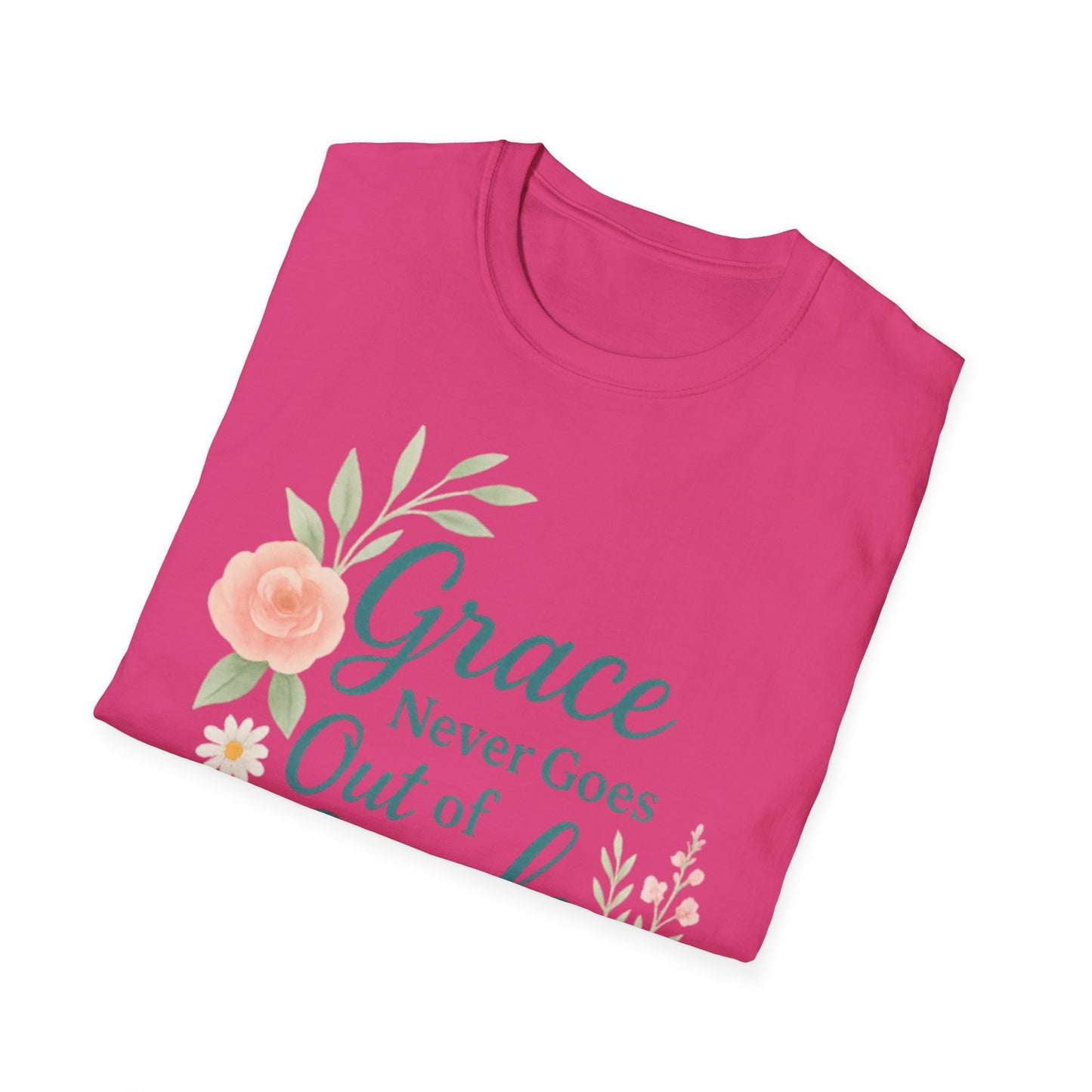 Grace Never Goes Out of Style - Floral Quote T-Shirt