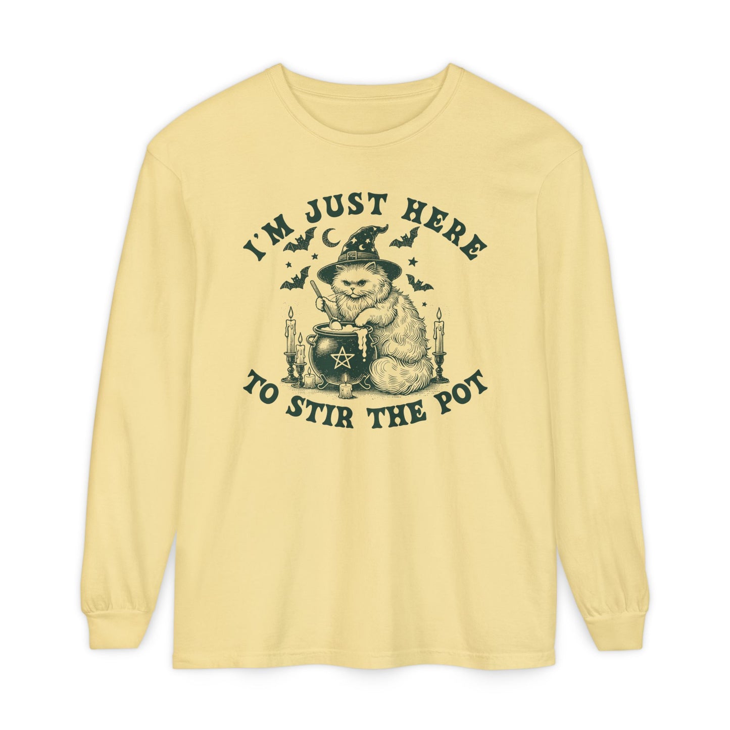 Cozy Witchy Long Sleeve T-Shirt, Halloween Tee, Gift for Friends, Unisex Graphic Shirt, Fun Casual Wear, Magical Humor Apparel