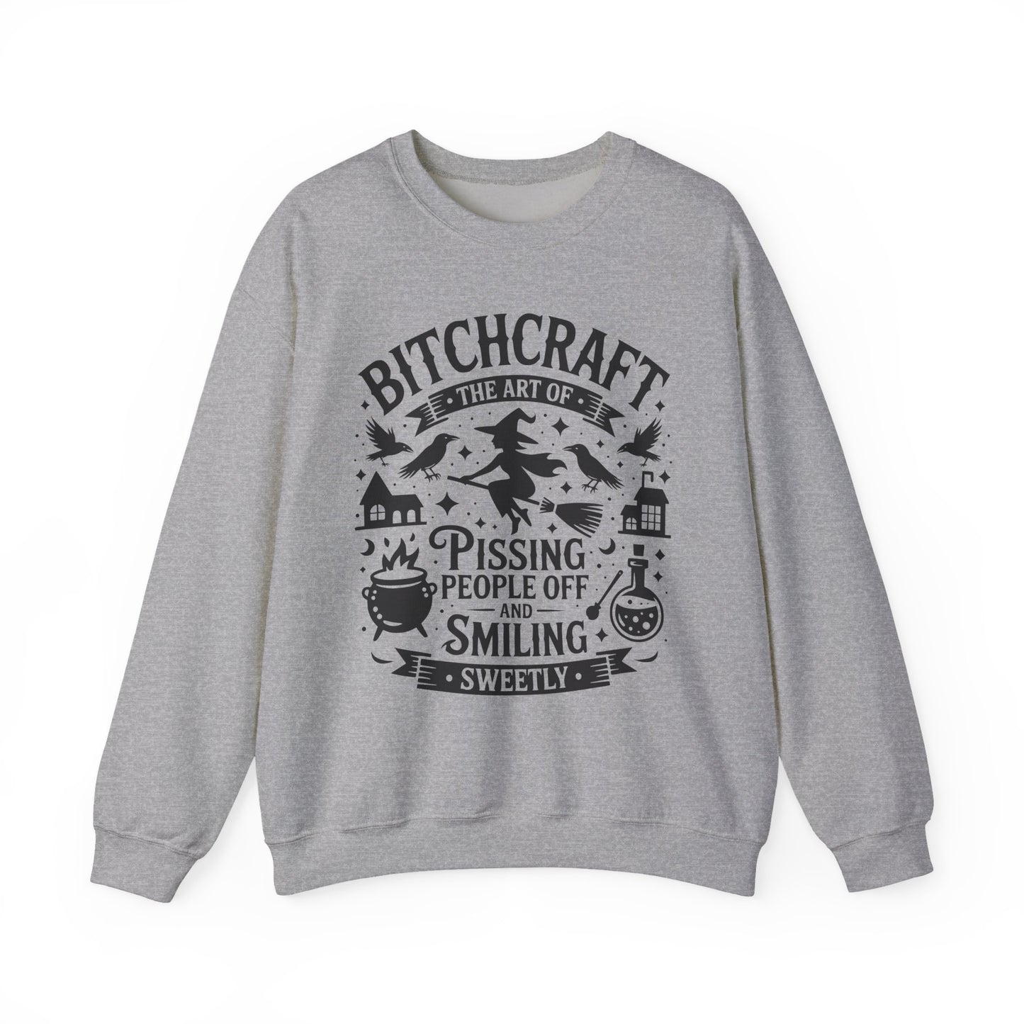 Bitchcraft Sweatshirt - Cozy Unisex Crewneck with Fun Quote, Funny Gift, Witchy Apparel, Halloween, Humor, Everyday Comfort