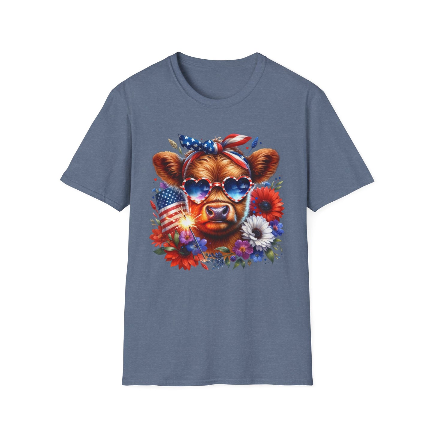 Patriotic Cow T-Shirt - Tee for Summer Celebrations