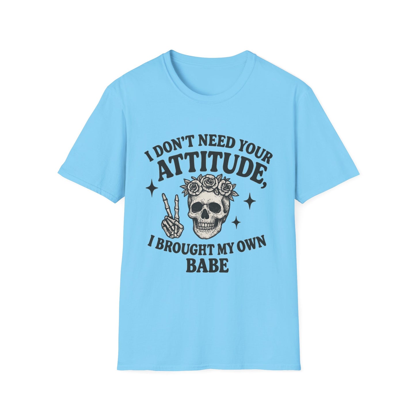 Attitude Skull Graphic Tee, Edgy Gift, Hipster Fashion, Festival Outfit, Statement Top