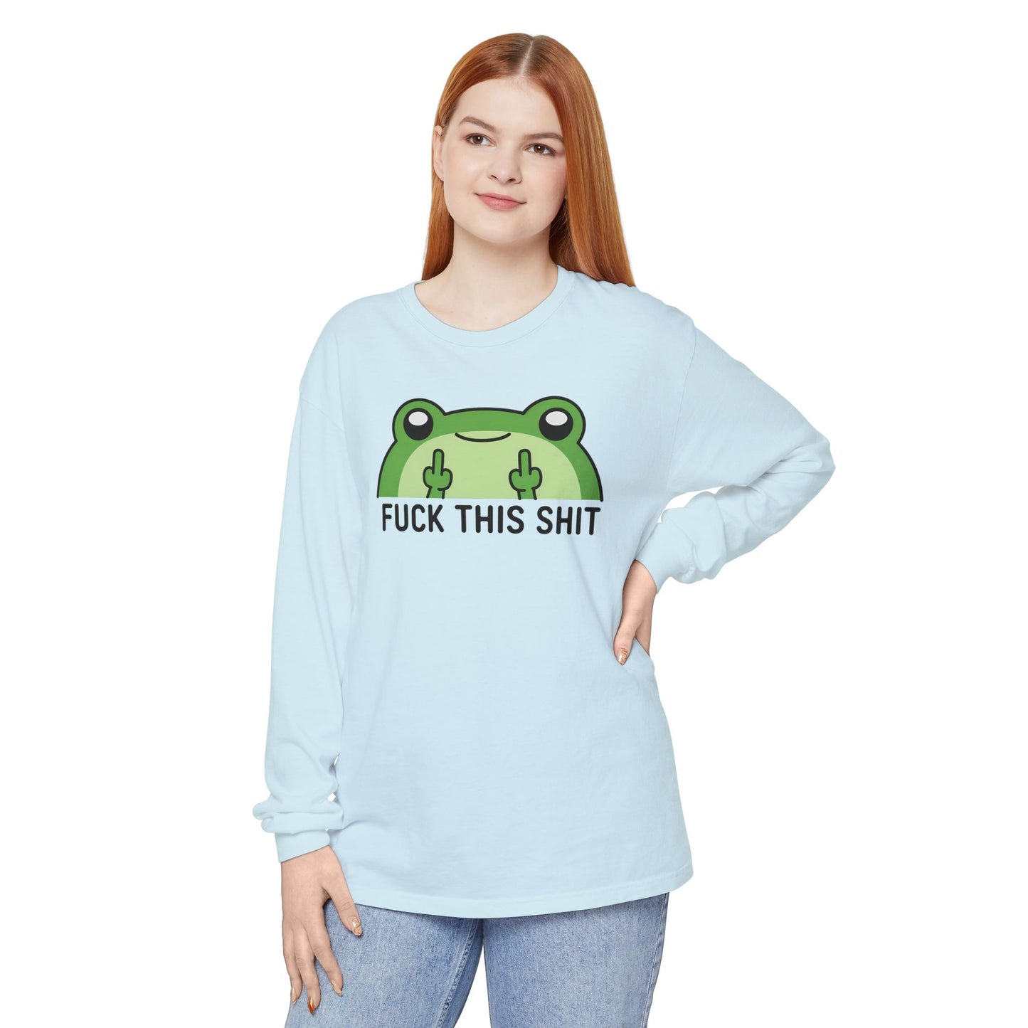 Funny Frog Graphic Long Sleeve T-Shirt, Humor Gift Shirt, Casual Everyday Wear, Unisex Tee, Birthday Gift, Sarcastic Apparel