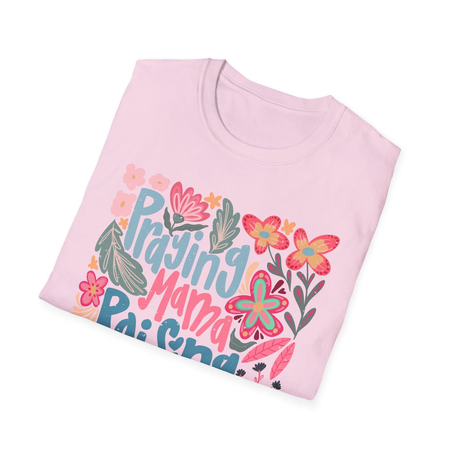 Praying Mama Raising Warriors T-Shirt | Unisex Softstyle Tee for Moms
