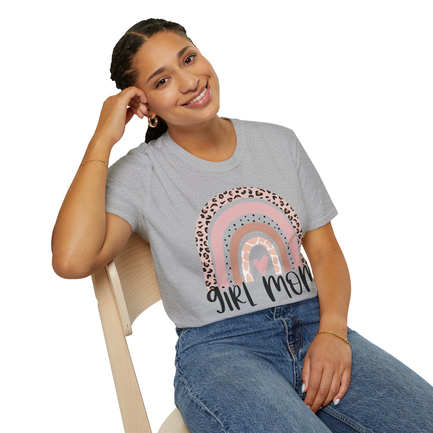 Girl Mom Rainbow T-Shirt Trendy Gift for Mother's Day