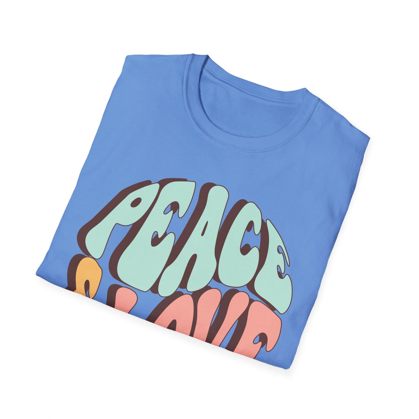 Peace & Love Unisex Softstyle T-Shirt - Retro Vibe for Casual Outings