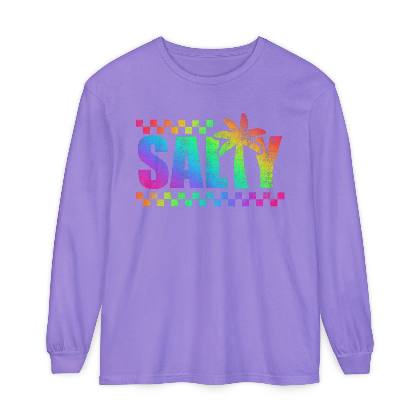 Colorful Long Sleeve T-Shirt | Summer Vibes, Beachwear, Unisex Fashion, Gift for Her/Him, Casual Wear