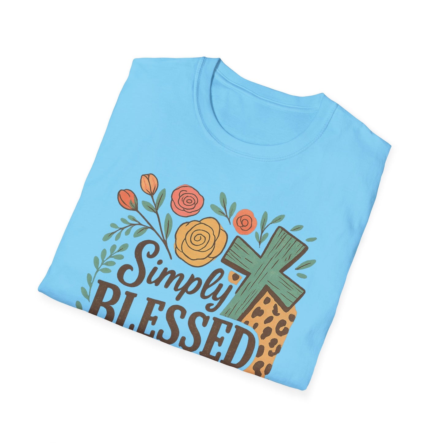 Simply Blessed Unisex Softstyle T-Shirt, Faith Shirt, Casual Gift, Christian Apparel, Spring Fashion, Inspirational Tee