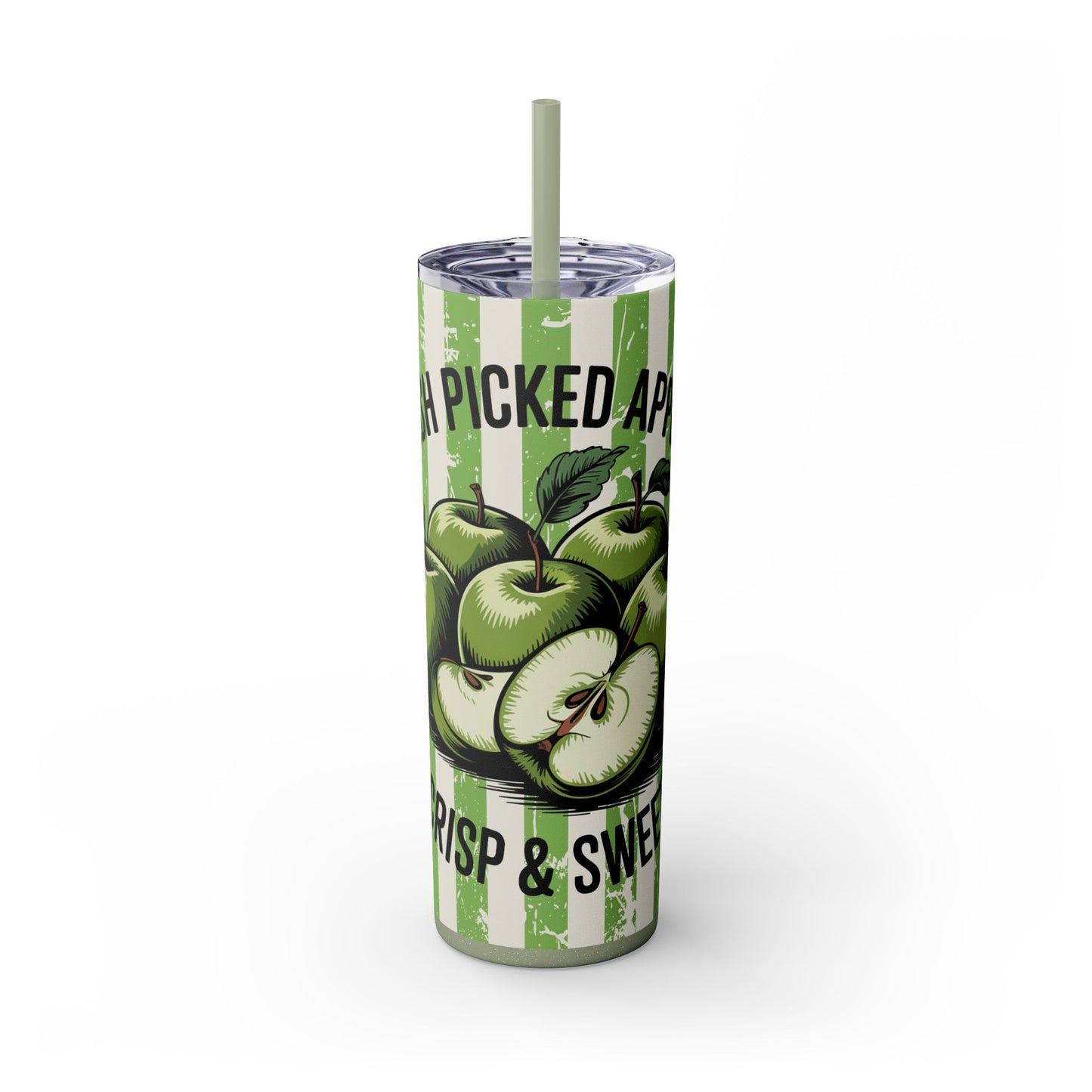 Crisp Apple Skinny Tumbler, 20oz - Fresh Juice, Smoothie Mug, Eco-Friendly Gift, Cute Kitchenware, Fall Decor