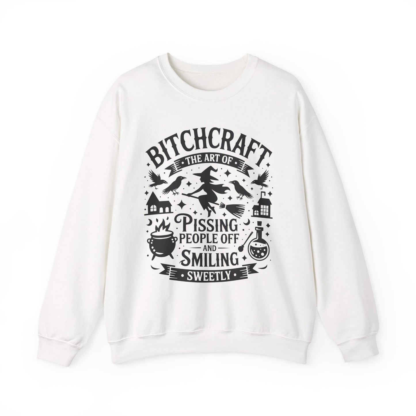 Bitchcraft Sweatshirt - Cozy Unisex Crewneck with Fun Quote, Funny Gift, Witchy Apparel, Halloween, Humor, Everyday Comfort