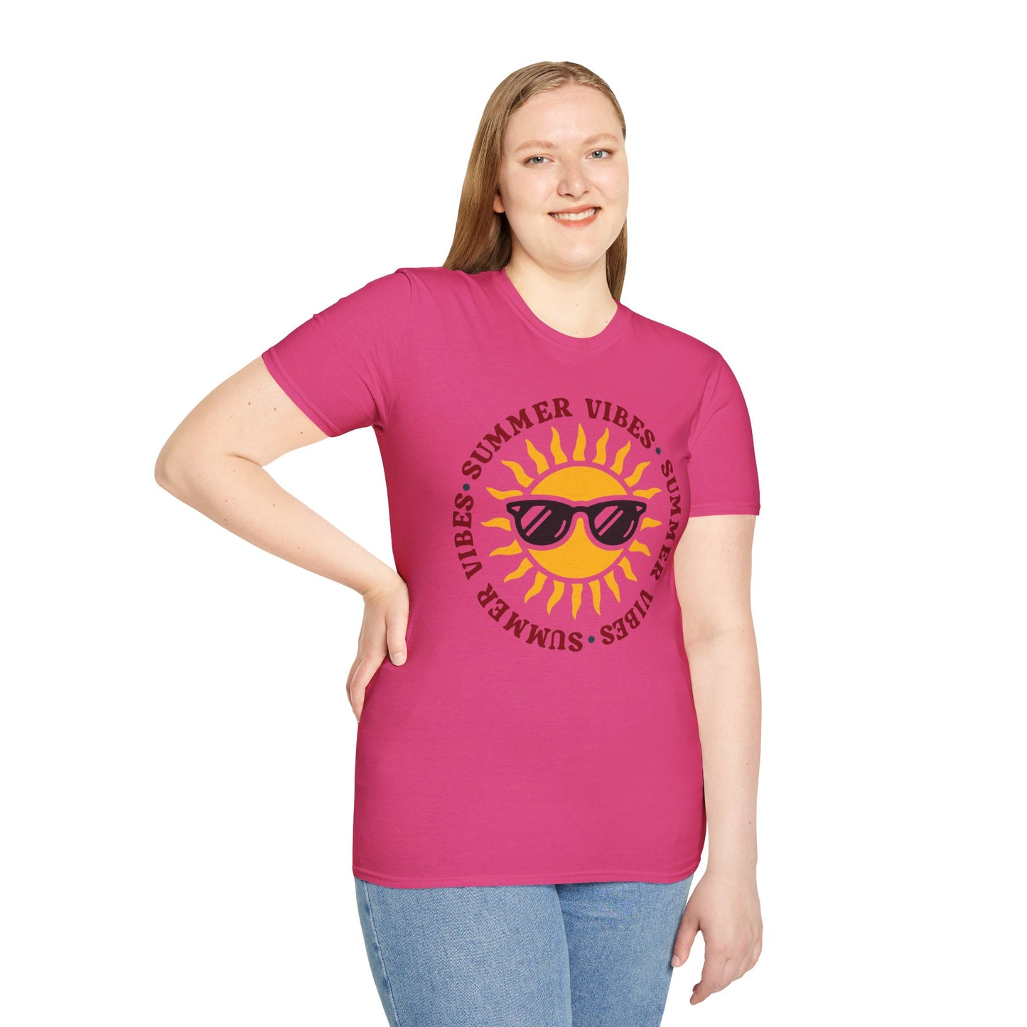 Summer Vibes – Bright Yellow Sun Tee
