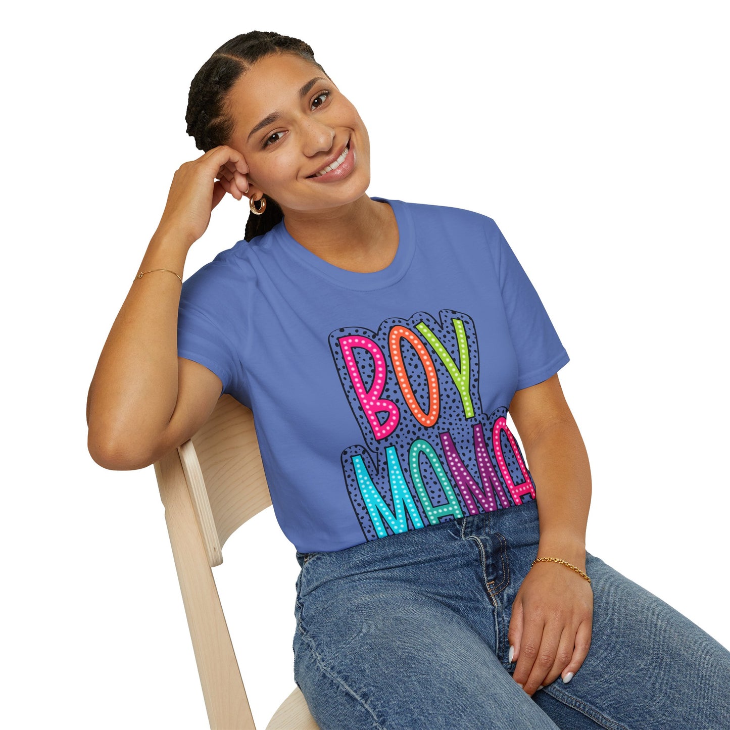 Boy Mama Colorful Graphic Tee for Moms