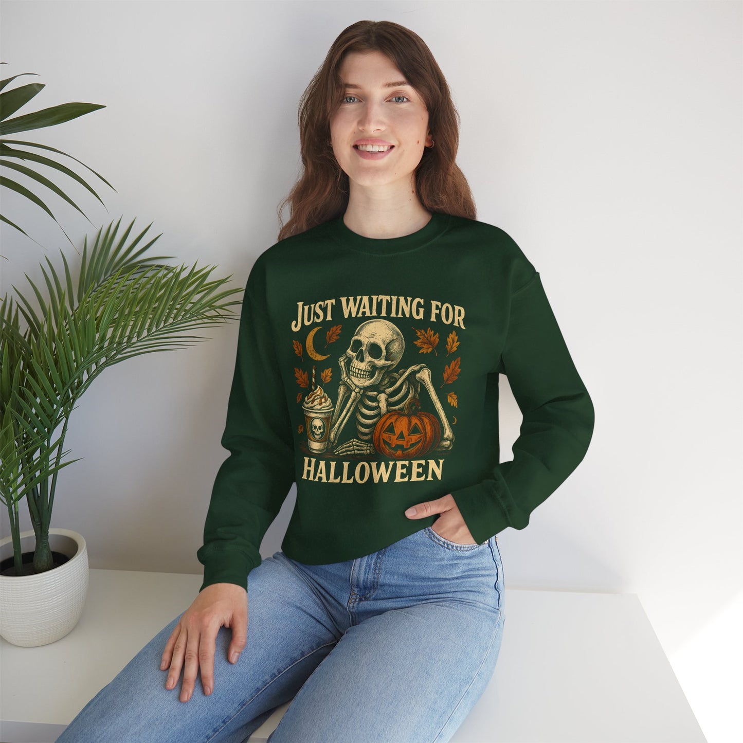 Halloween Skeleton Sweatshirt | Unisex Crewneck | Spooky Autumn Vibes | Fall Apparel | Perfect for Halloween Parties, Festive Gatherings
