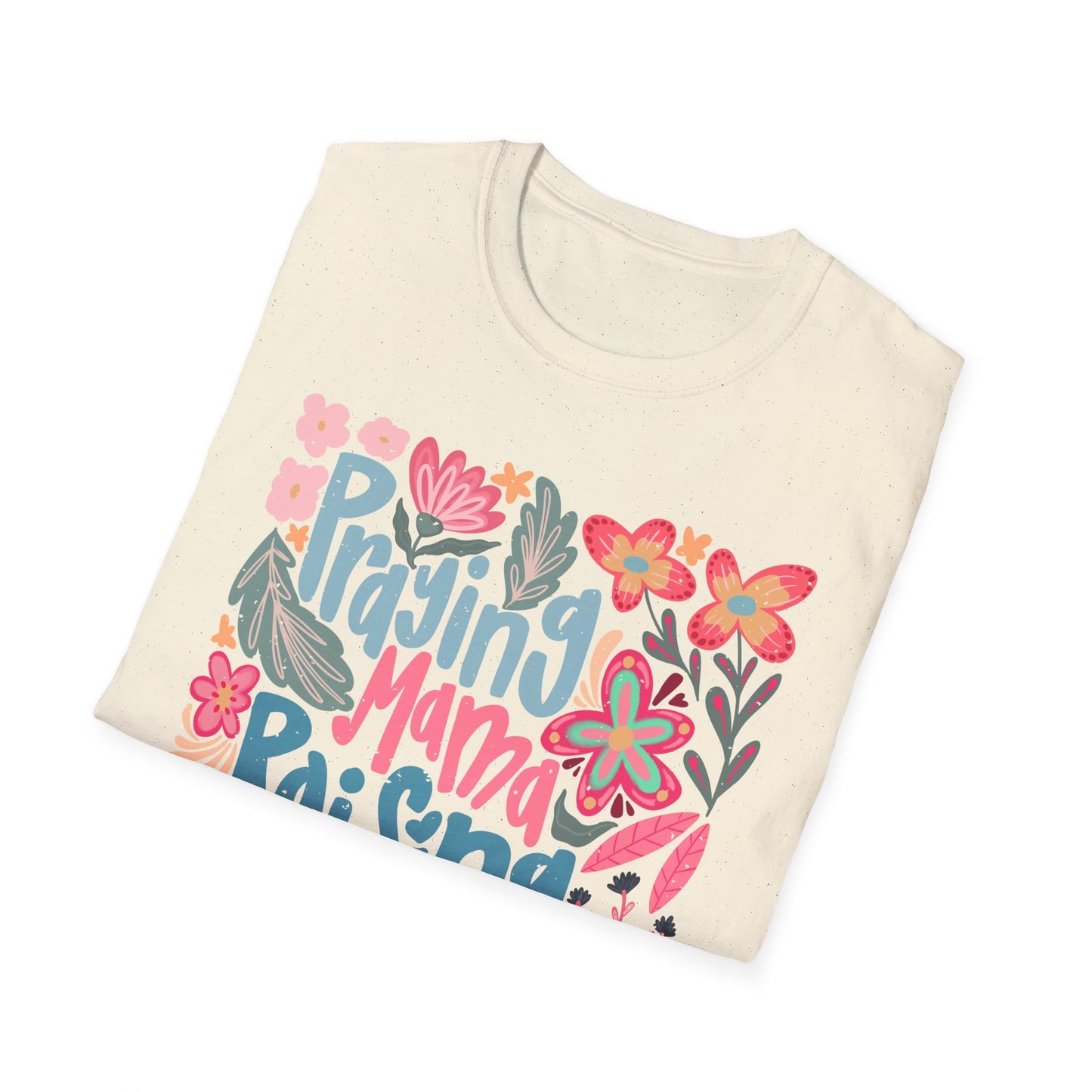 Praying Mama Raising Warriors T-Shirt | Unisex Softstyle Tee for Moms