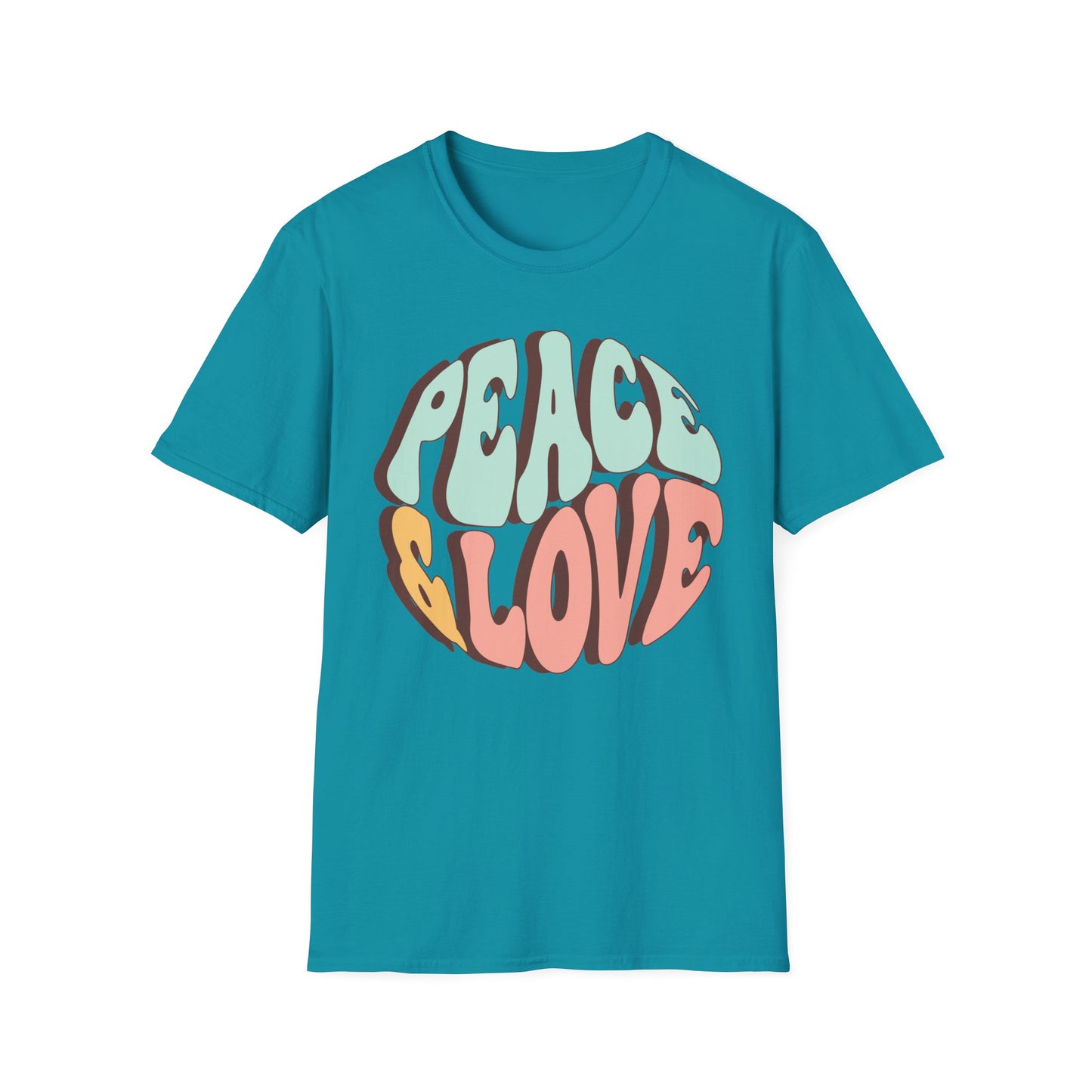Peace & Love Unisex Softstyle T-Shirt - Retro Vibe for Casual Outings