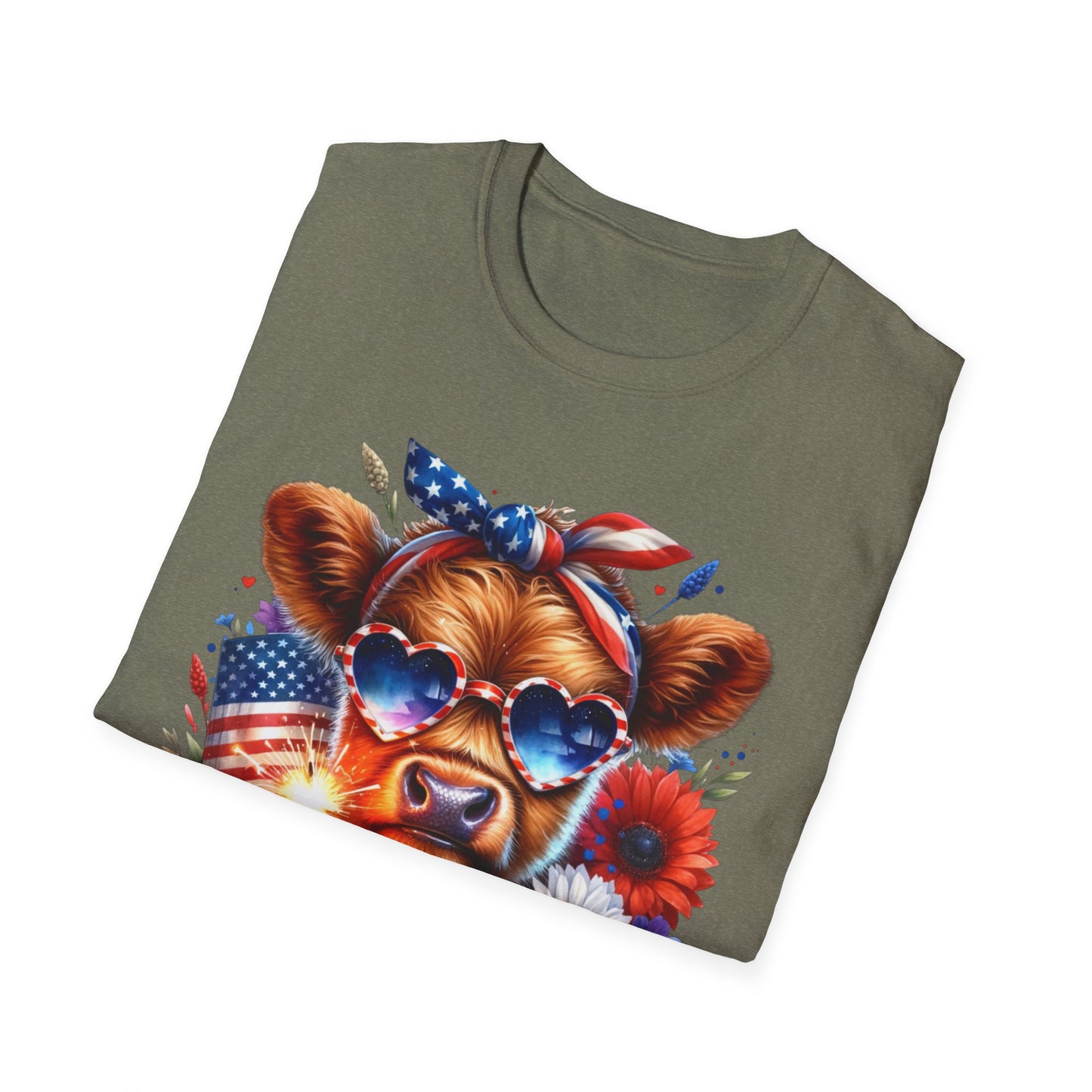 Patriotic Cow T-Shirt - Tee for Summer Celebrations